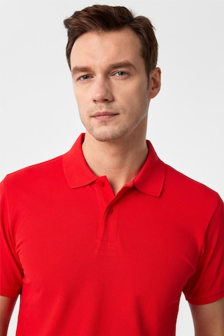 Süvari Kırmızı Slim Fit Armürlü Polo Yaka Tişört Kırmızı