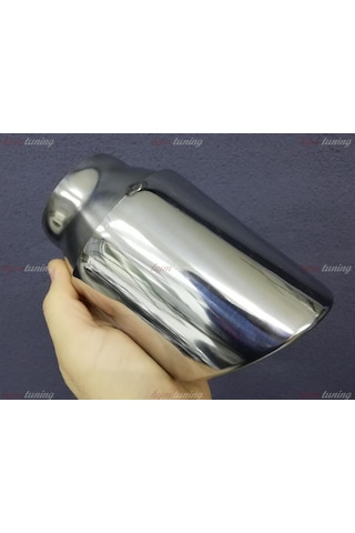 Tek Çıkışlı 100mm Egzoz Ucu Eğik Ağız Silindirik