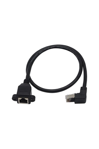 7747 Rj45 Dişi Erkek Uzatma 1.5m Dirsek Köşeli 90 Derece Panel Tipi Cat6 Montaj Kablosu 1.5 Metre