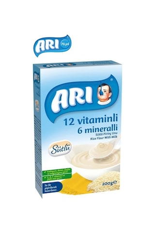 Arı Mama Pirinç Unu 200gr Sütlü 12 Vitaminli 6 Mineralli 2 Li Set
