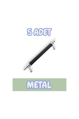 Tuana Rustik Alüminyum Metal Lüks Modern Mobilya Çekmece Mutfak Dolabı Kulpu Siyah-krom 160mm 5 Adet Siyah - Krom