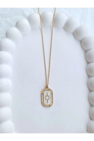 Çelik Gold Antik Kadın Kolye - Ancient Sevgiliye Hediye Altın