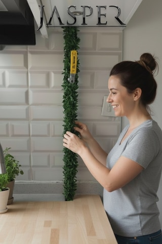 Jasper Dekoratif Yapraklı Tel 7 Metre Süs Çiçek Dış Mekan İç Mekan Doğalgaz Borusu Süsü