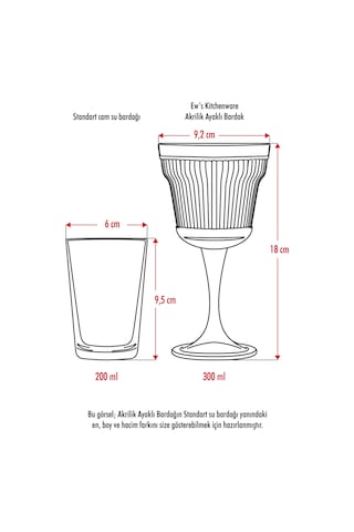 Akrilik Şeffaf Tekli Kadeh & Su Meşrubat Kahve Yanı Bardağı 300 Ml Cam Değildir Çr