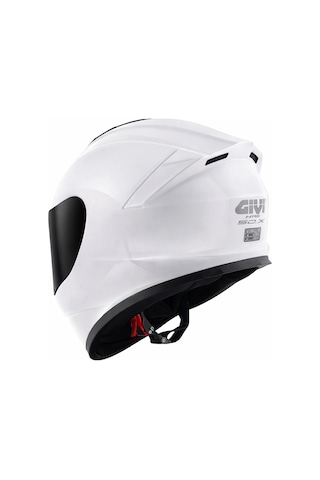 Gıvı 50.x Beyaz Kask Siyah Vizör + Şeffaf Vizör Beyaz