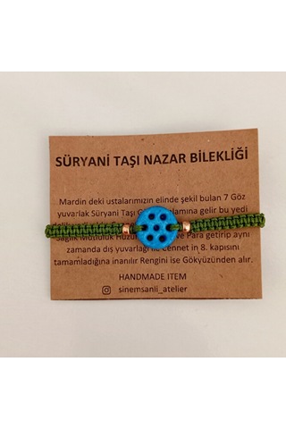 Süryani Taşı & Miyuki Boncuklu Unisex Bileklik Ayarlanabilir Makrome Örgü, Renkli Seçenekli Haki