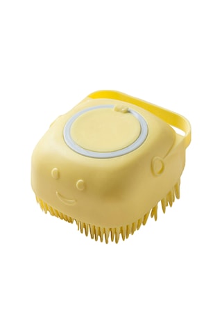 Padalink Kedi Köpek Yumuşak Silikon Duş Fırçası - Sabun Dağıtıcı İle Masaj Ve Temizlik Sarı
