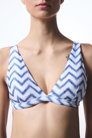 Penti Biana Navy Deep V Kesim Zigzag Desenli Bikini Üstü