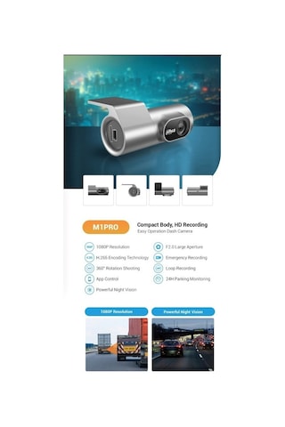 Dahua Dae-hc1301w-m1pro 1080p Ultra Hd Araç Kamerası 128 Gb'a Microsd Destekler Dahili Wi-fi G-sensör Dahua M1pro