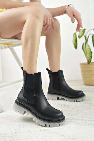 Nesil Shoes Dvm 5004 Siyah Çift Lastikli Kadın Bot-siyah Siyah
