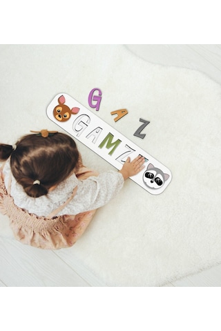 Bk Toys Çocuklara Özel Isimli Ahşap Eğitici Yapboz Puzzle-16