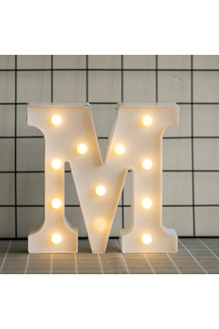 Mufunye Led Harf Işığı M - Pvc Malzeme, Sıcak Beyaz Işık, Ev Dekorasyonu, Özel Günler, Duvar Veya Masaüstü Kullanıma Uygun, Pil Dahil Değil Diğer