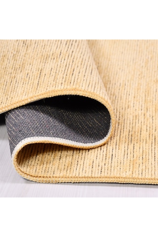 Çam Halı Crea Decolux Azade 8202 Sarı Özel Kaymaz Tabanlı Pamuk Dokuma Kilim - 80x150