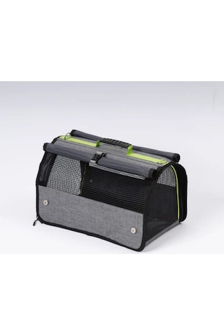 Flybag Model Perdeli Yırtılmaz Fileli Kedi Ve Köpek Havayolu Taşıma Çantası Gri