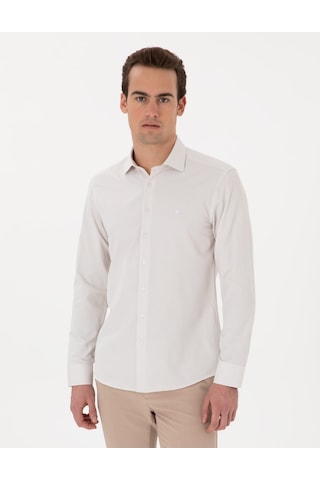 Pierre Cardin Erkek Bej Gömlek Desenli 50306074-vr011 Bej