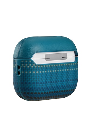 Apple Uyumlu AirPods Pro 3 Kılıf Aramid Fiber Pitaka Tactile Woven Sunset-moonrise Serisi Kapak Mavi Mavi