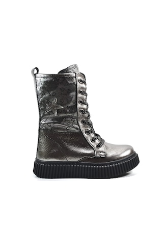 Onlo Ayakkabı Op.7626 Deri Gri Kalın Taban Kız Çocuk Postal Bot Gri