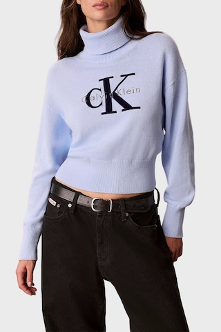 Calvin Klein Logolu % 100 Pamuk Balıkçı Yaka Kazak Lv047h329gc3q Kadın Kazak Lv047h329g C3q Lila