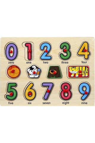 130444 Ahşap Raptiyeli Puzzle Saat