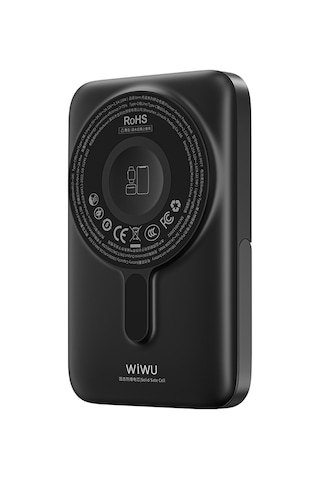 Wiwu Wi-p077 Pionner Serisi Wireless Şarj Ve Pd 20w Hızlı Şarj Standlı Powerbank 15w 10000mah Siyah Siyah