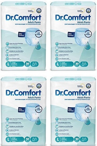 Dr. Comfort Emici Külot Hasta Bezi L Büyük Beden 4 x 30'lu 120 Adet
