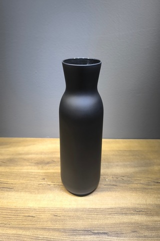 Cam Vazo Mat Seri 25 Cm Yükseklik 9 Genişlik Yeni Model Seri Siyah