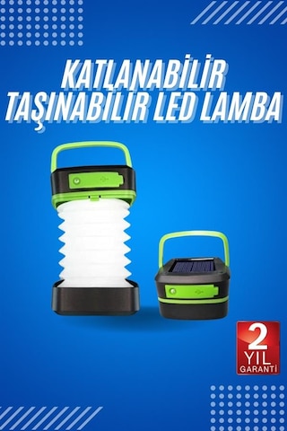 Kamp - 468 - Lambası Katlanabilir Lamba Solar Şarjlı Led Lamba - Spt-gld - El Fenerli