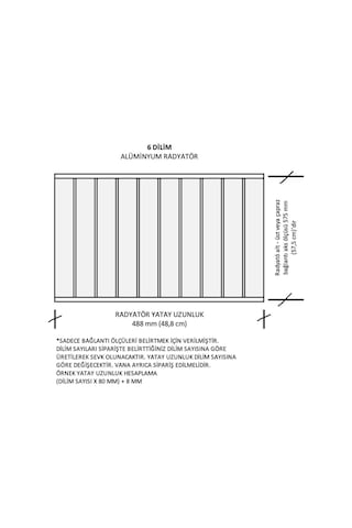 Alüminyum Panel Radyatör Klasik 600x6 Dilim Ral 9010 Radyatör