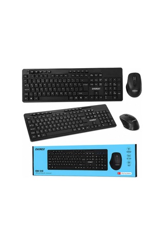 Kablosuz Multimedia Klavye - Mouse Seti Siyah Q Klavye Km-510 5705 Diğer