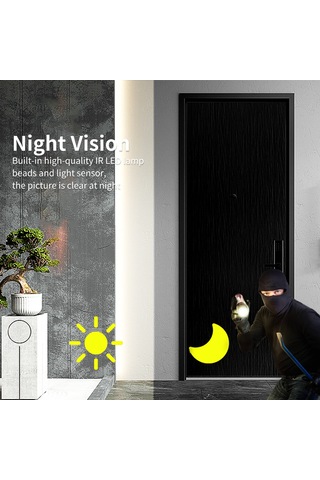 Moveevo Akıllı Dış Kapı Zili - Kablosuz 480p Hd Kamera, İki Yönlü Ses, Gece Görüşü, Hareket Algılama, 2.4g Wifi, Bulut Depolama