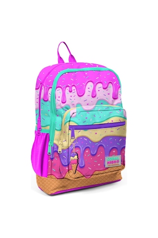 Coral High Kids Pembe Rengarenk Dondurma Desenli Okul Sırt Çantası 23731
