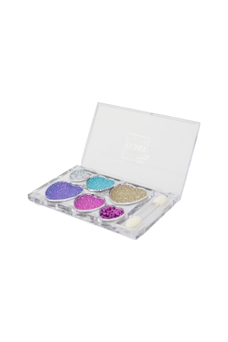 Lukky 6 Renkli Kalp Şekilli Parıltılı Göz Farı Paleti Ve Fırças