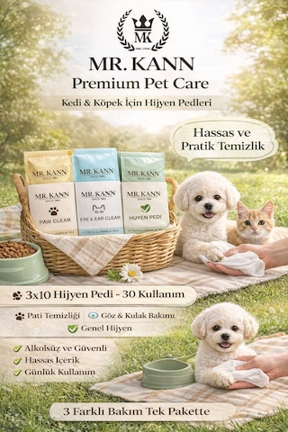 Mr.kann Kedi & Köpek Hijyen Bakım Mendili Mr.kann