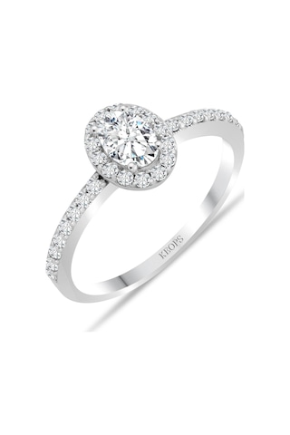 E Renk 0.70 Karat Oval Taç Yüzük Gold