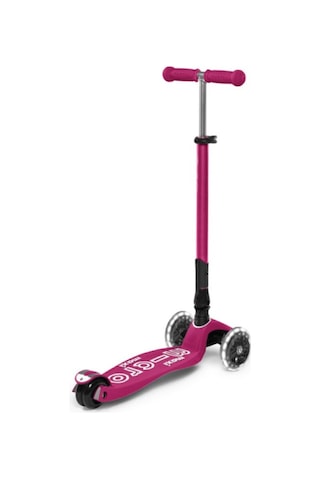 Micro Maxi Deluxe Foldable 3 Tekerlekli Scooter LED Fuşya