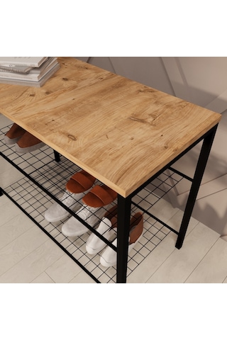 Geniş Metal Ayakkabılık Vestiyer 3 Katlı Ayakkabılık 1303 Atlantik - Çam