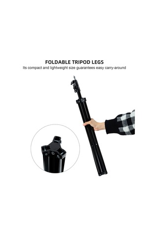 Yaleker Sıcaklık Ölçer Tripodu 2.1m Yükseklik Ayarlanabilir Çelik Malzeme Siyah 1/4 Vida Ev Ofis Okul Kullanımı