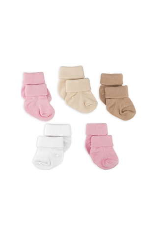 Novibaby 5'li Bambu Yenidoğan Bebek Çorap I Sweet I 0-6 ay "Karışık Renkli"