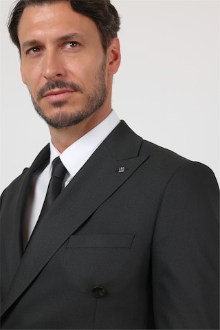 İmza Siyah Kırlangıç Yaka Kruvaze 6 Drop Slim Fit Tam Astar Esnek Takım Elbise 1001260159