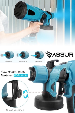 Assur Plus 21V Çift Akülü 300 MM Vernik Sprey Boya Püskürtme Makinesi - 2451