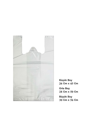 Beyaz Baskısız Atlet Poşet Orta Boy Poşet 1kg 11 X 18 Cm Poşet