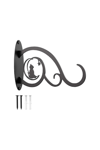 Neevoyu Demir Duvarlı Asma Aracı, Bahçe Bitkileri, Kuş Yemlikleri, Fenerler İçin Dayanıklı, Kolay Kurulum, Siyah, 30 Pound Yük Kapasitesi