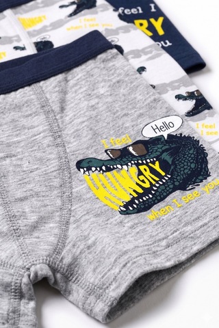 Öts Erkek Çocuk 3 Lü Pamuklu Boxer Baskılı Ergonomik Tasarım 7702-3 Renkli