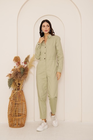Yeşil Cepli Gabardin Tulum Dm4004 Yeşil