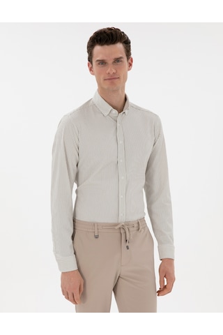 Pierre Cardin Erkek Çağla Gömlek Desenli 50301583-vr016 Çağla Yeşil