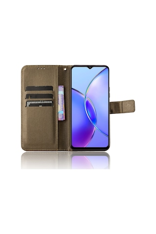 Butu Vivo Y17s 4g Deri Kılıf Cüzdan Telefon Koruyucu Telefon Kılıfı
