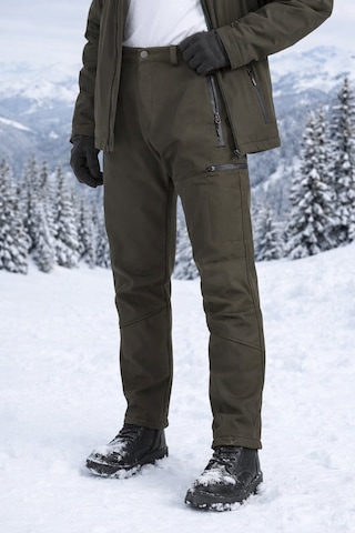 Vatan Tekstil İçi Polarlı Kışlık İthal Softshell Rüzgar Geçirmez Su İtici Kumaş Erkek Pantolon Haki