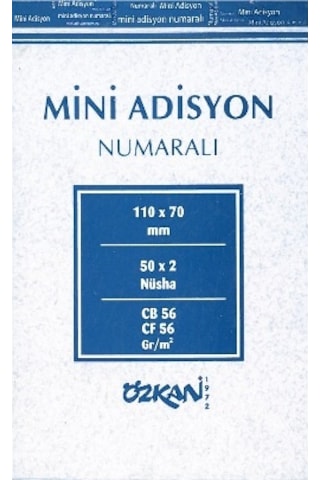 Mini Adisyon Numaralı 1.Hamur 50X2 Otokopili 10’Lu Paket Özkan