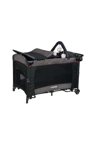 BabyDOOR Mia Comfort Anne Yanı Park Yatak Oyun Parkı 70x110 +Yatak Antrasit