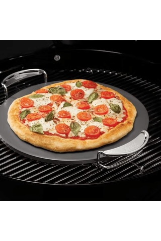 Pizza Taşı Küçük Ø 26 Cm , Sırlı Kordierit Barbekü Pizza Taşı, Hızlı Isınır Ve Isı Yayar, Tüm Ma
